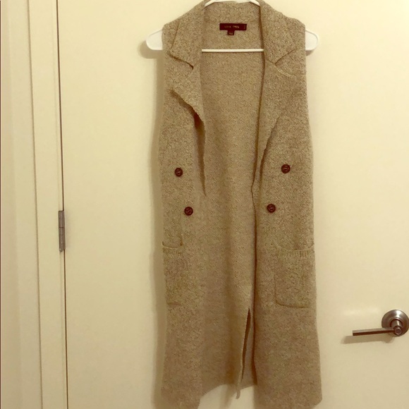 Love Tree Sweaters - No sleeve cover up cardigan